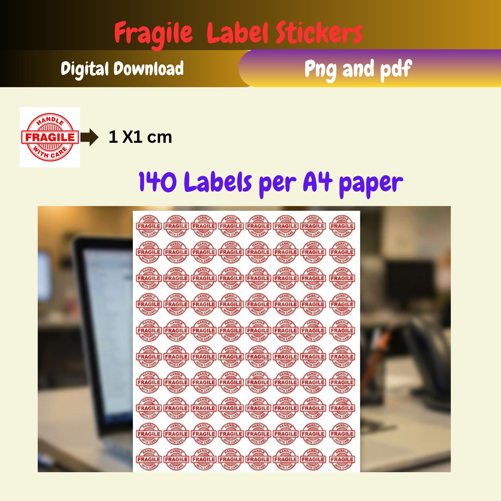 100x Flach Verpackte Aufkleber – „Vorsicht Zerbrechlich“ Für Pakete, Portoaufkleber, UK