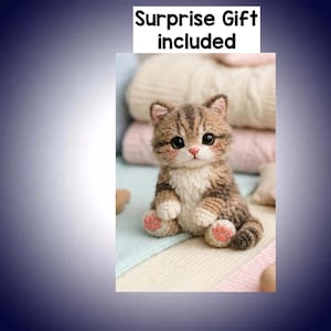 かぎ針編みの猫の編みぐるみパターン｜手作り子猫｜PDF｜ぬいぐるみペットおもちゃ｜ぬいぐるみ猫｜かわいいリアルな猫｜トラ猫