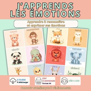 12 printable cards for children to learn about and identify emotions