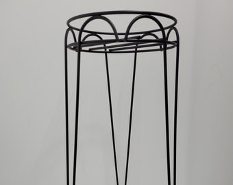 Mid Century Modern Black Metal Wire Plant Stand Hairpin Legs Vintage Accent Table Bust Stand 3 sizes