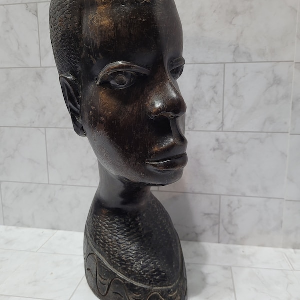 African Wood Bust Etsy