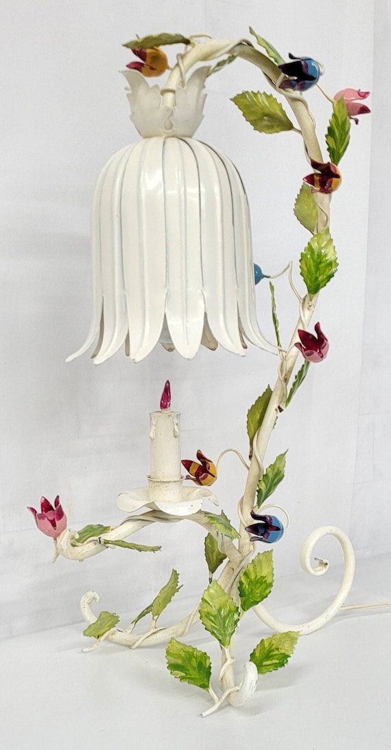 Vintage metal flower lamp deals