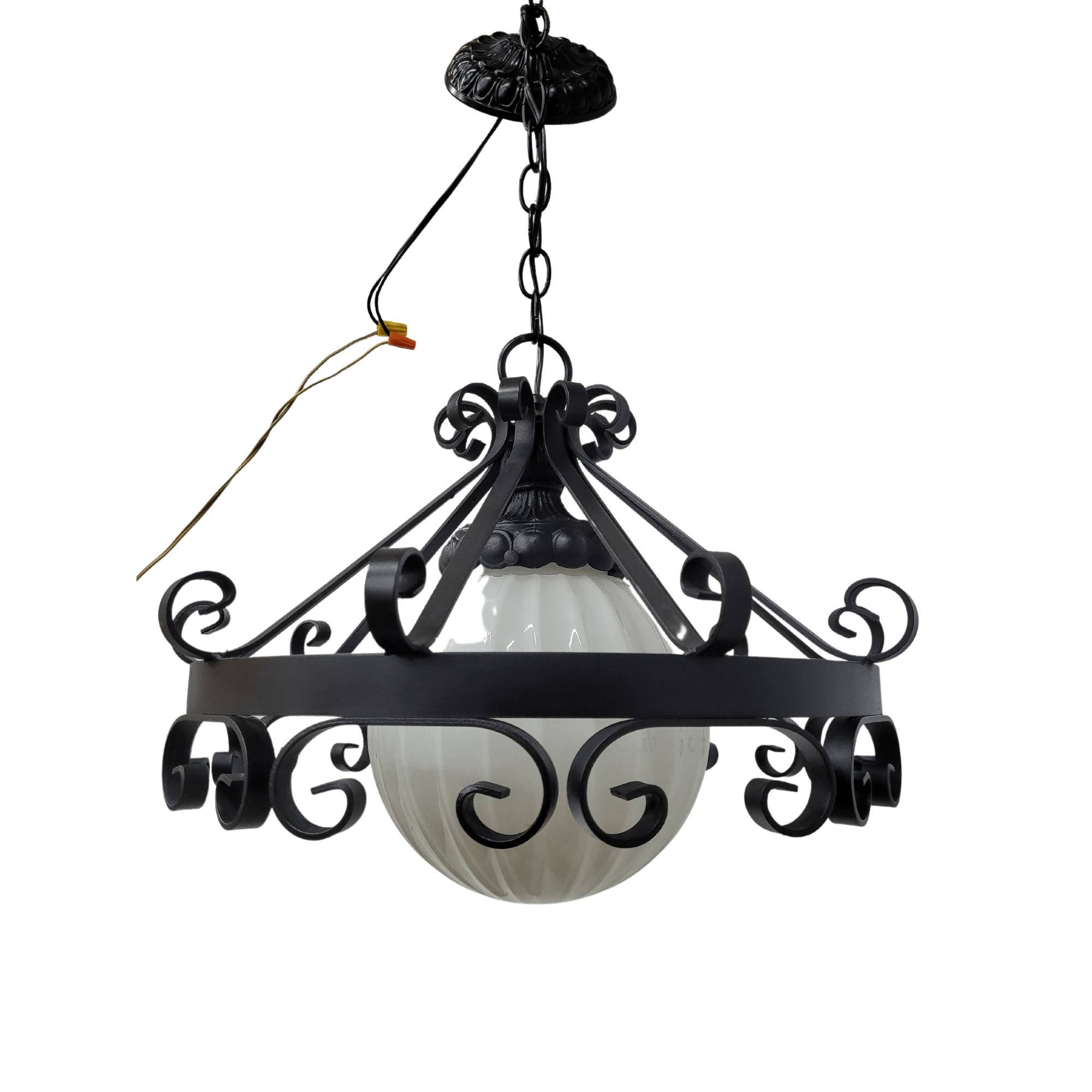 Black wrought iron ceiling light fixtures deals