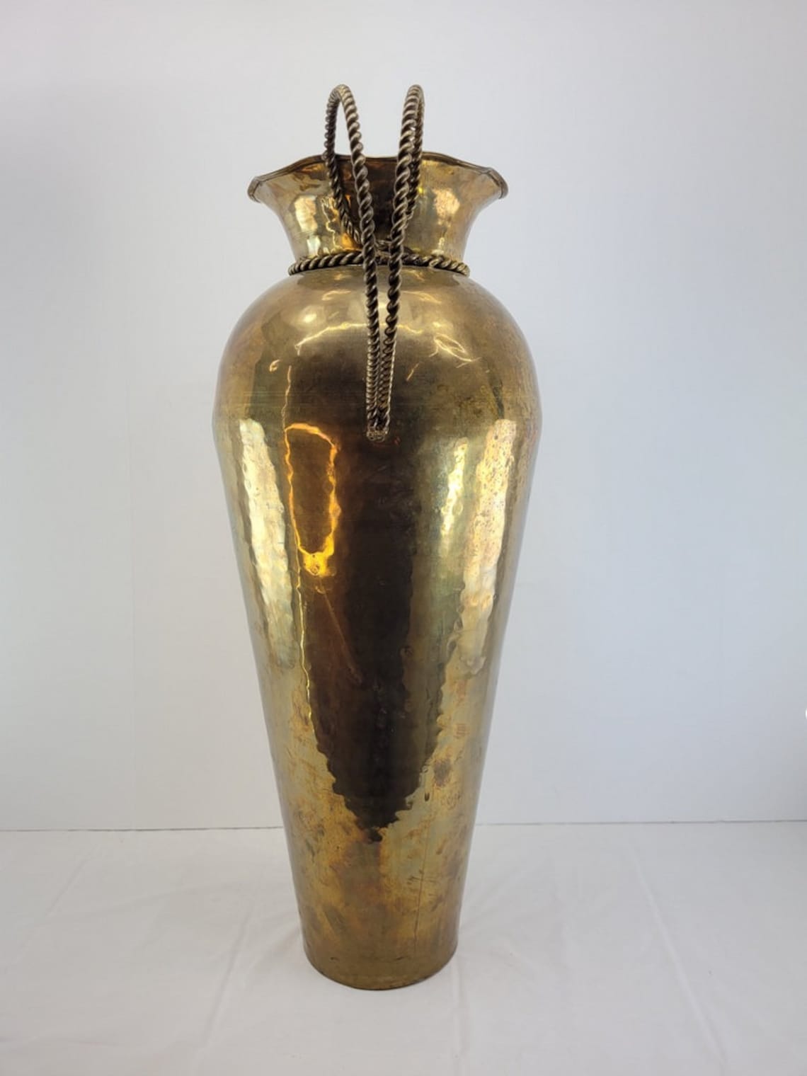 Tall Vintage Brass Floor Vase Umbrella Stand Walking Cane Etsy