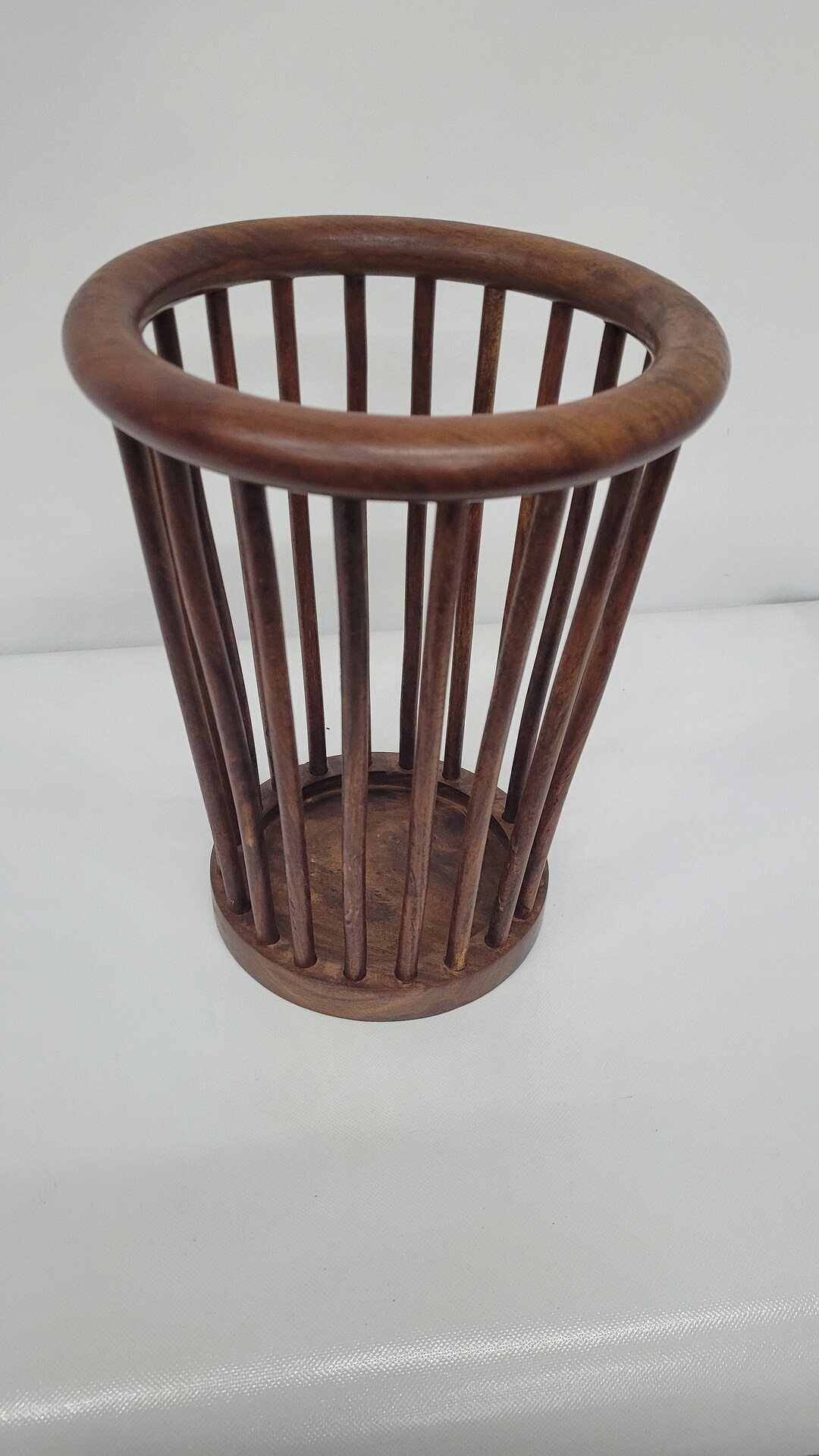 Mid Century Waste Basket Vintage Trash Can Wood Danish Modern Home ...