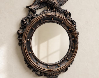 1950s Mid Century Eagle Wall Mirror Federal Revival Americana Coppercraft Guild 21"