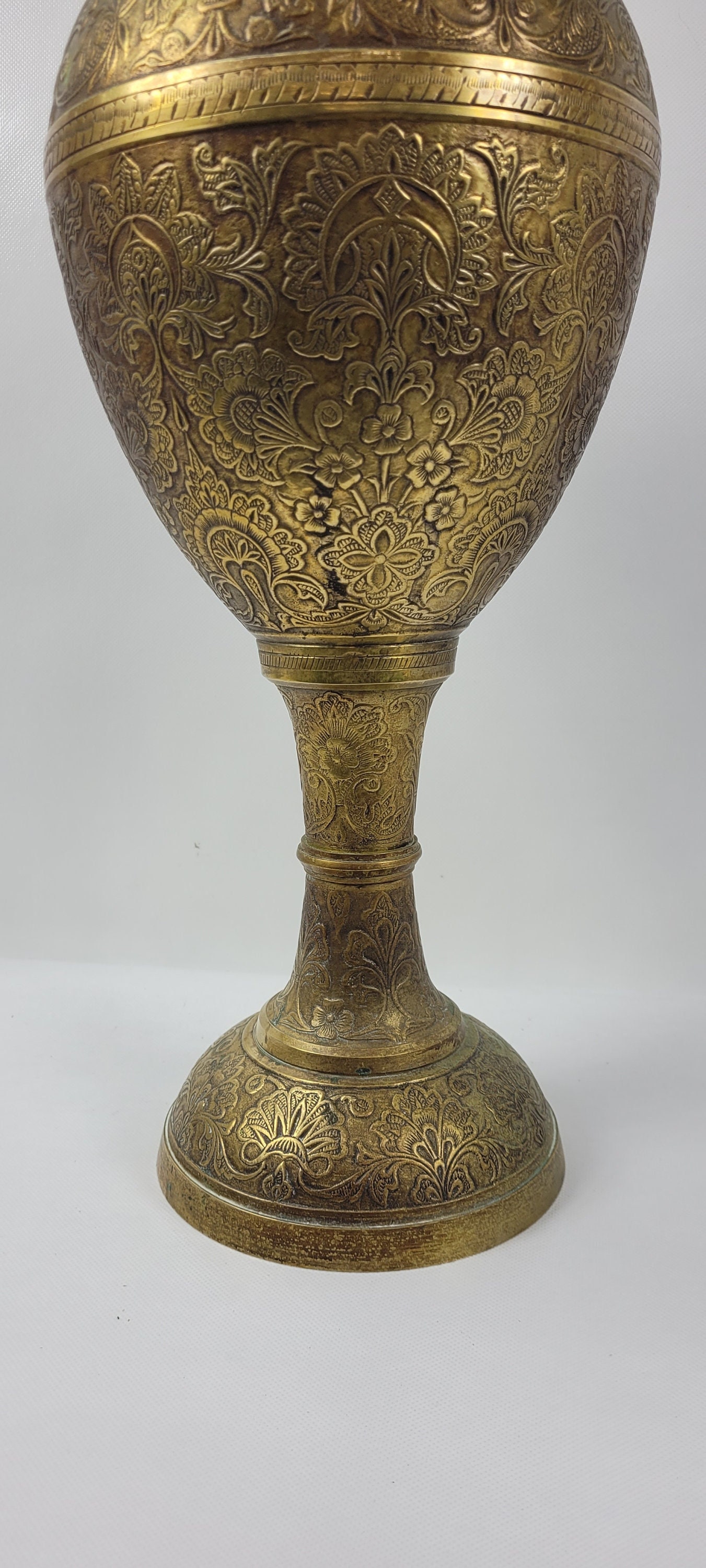 Vintage Tall Brass Vase — Hoppe Shoppe