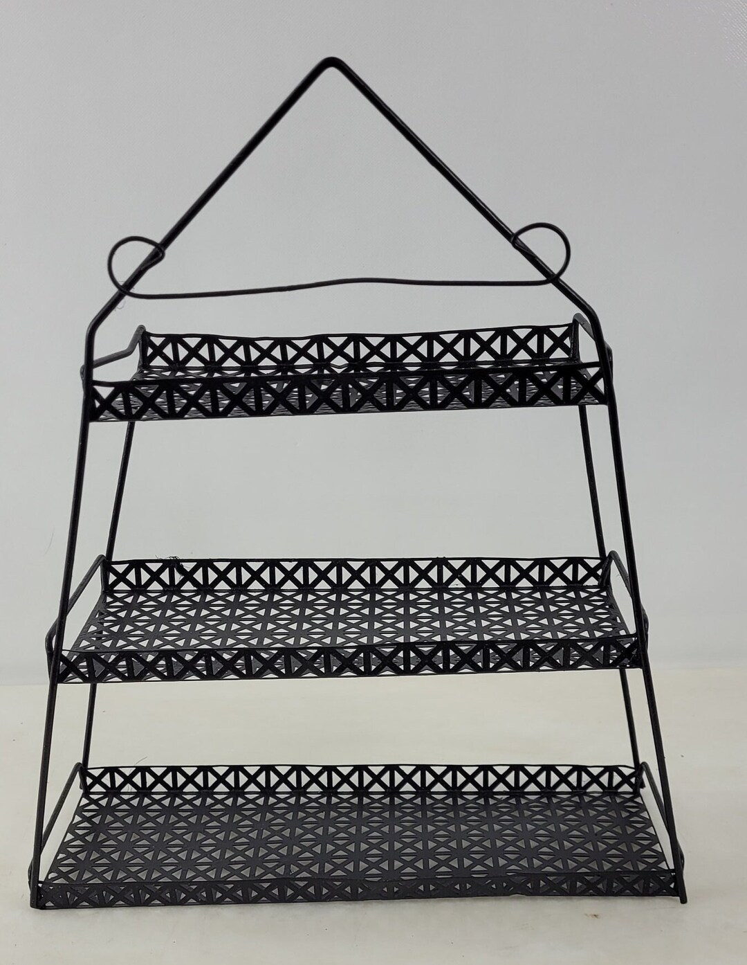 Mid Century Modern Atomic 3 Tier Wall Shelf Vintage Metal Wall Etsy