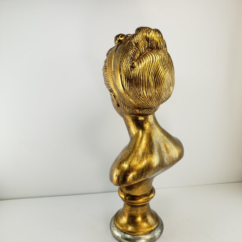 Vintage Gold Female Bust Lady Head Sculpture Woman Girl Lady Etsy