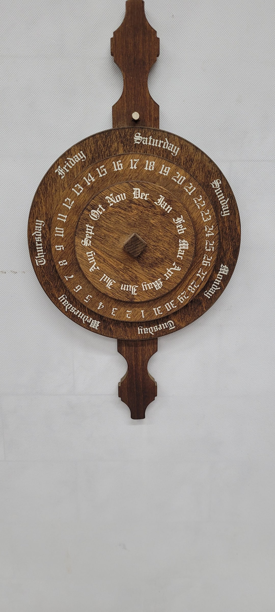 Mid Century Modern Forever Calendar Wall Hanging Arts and Craft Wooden