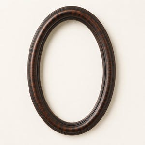 1930 Oval Wood Picture Frame Surround 24" Faux Tortoise Shell, Old World Portrait Display
