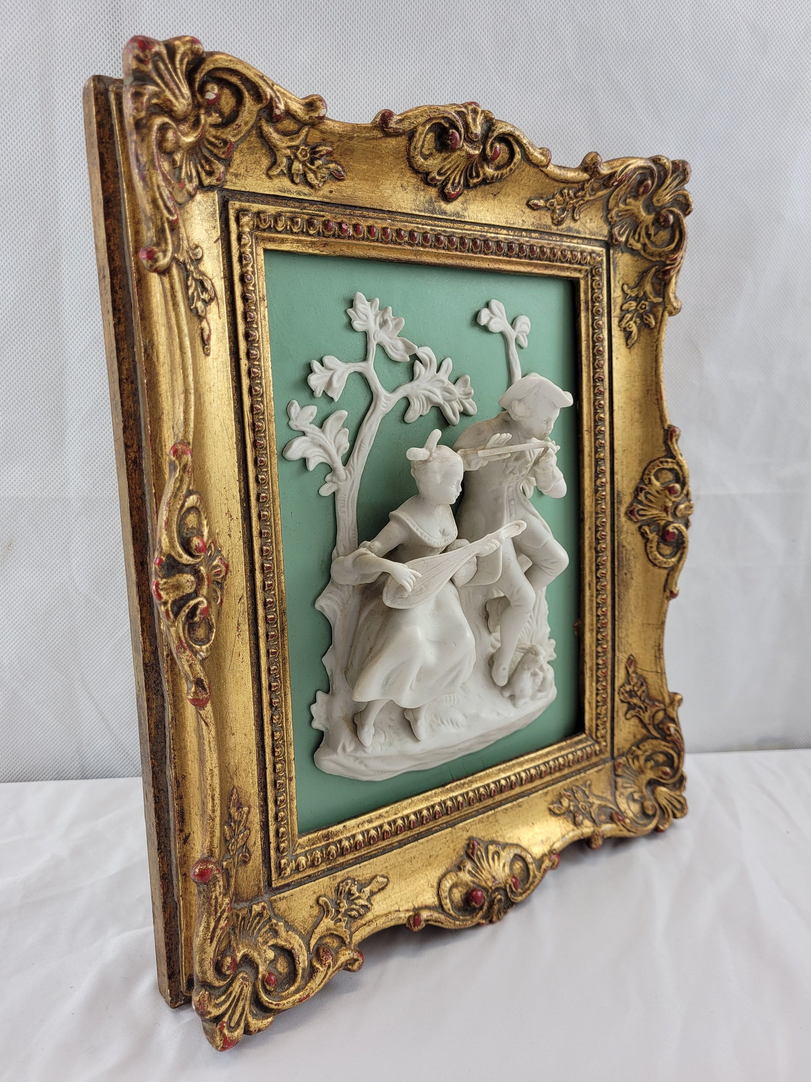 Vintage Pair Dresden Jasperware Bisque Porcelain Wall Plaques Etsy