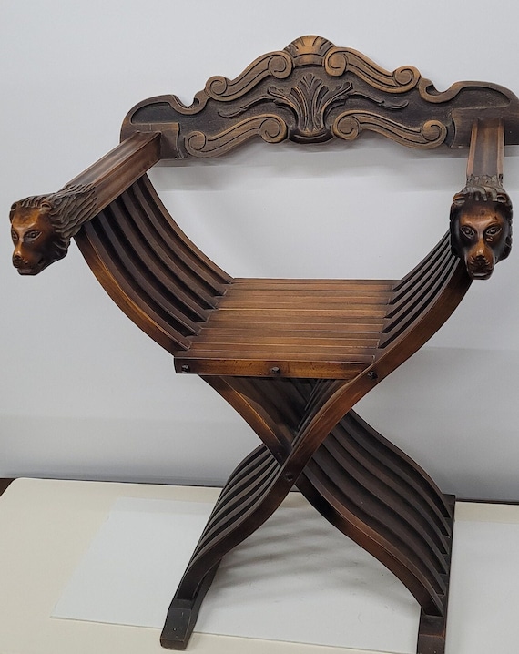 Savonarola Chair Victorian Lion Head Chair Antique Italian