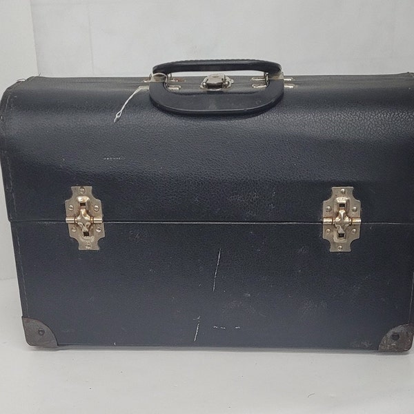 Vintage Black Doctors Physicians Bag Case Display Suitcase Satchel