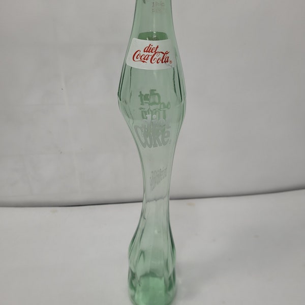 Vintage diet coke green glass stretch glass retro fair prizes mid century 1970's collectible