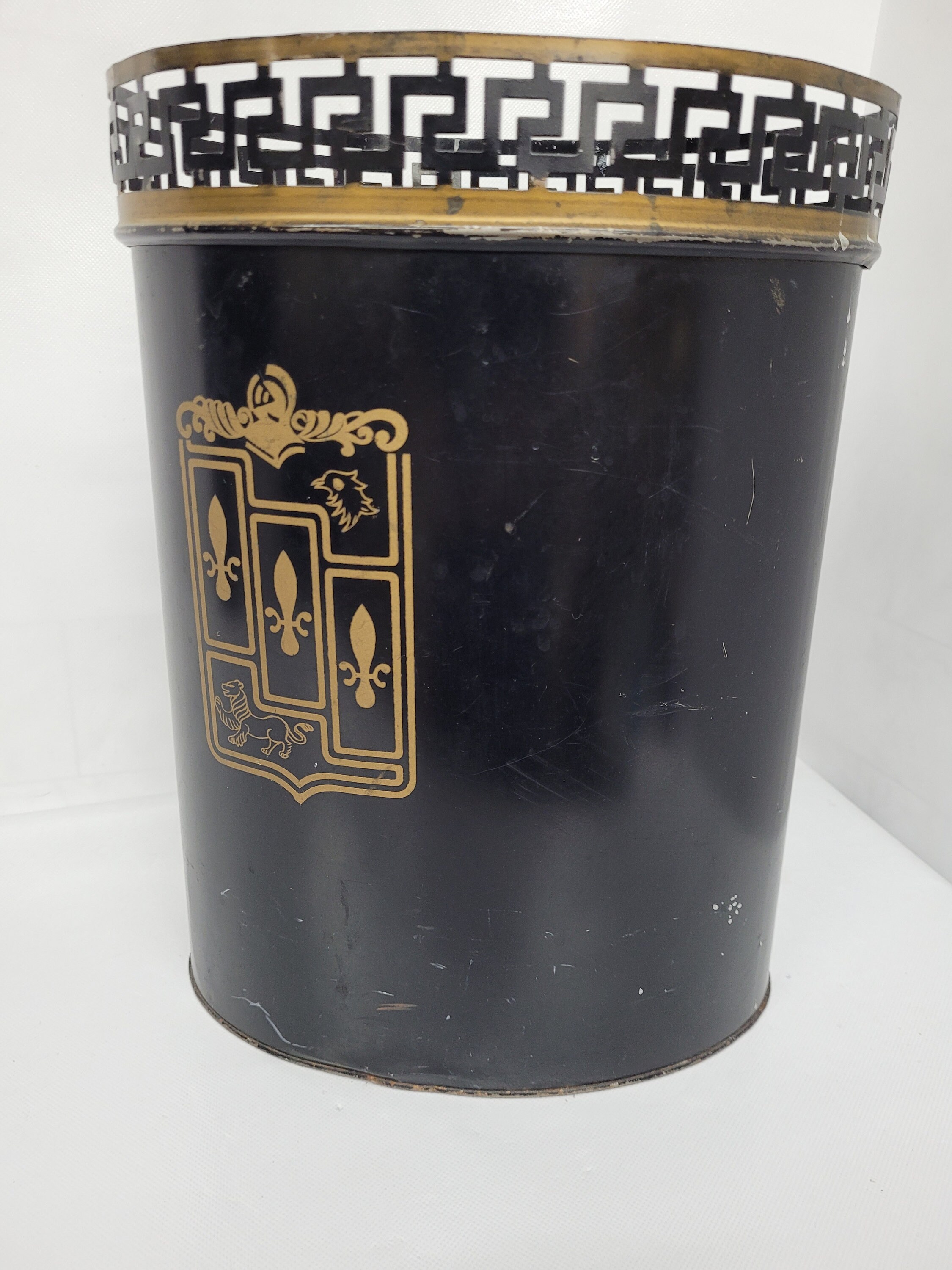 Vintage Metal Waste Basket Trash Can Vanity Bathroom - Etsy