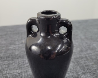 Vintage small mini miniature art pottery stoneware handled jug petite vase