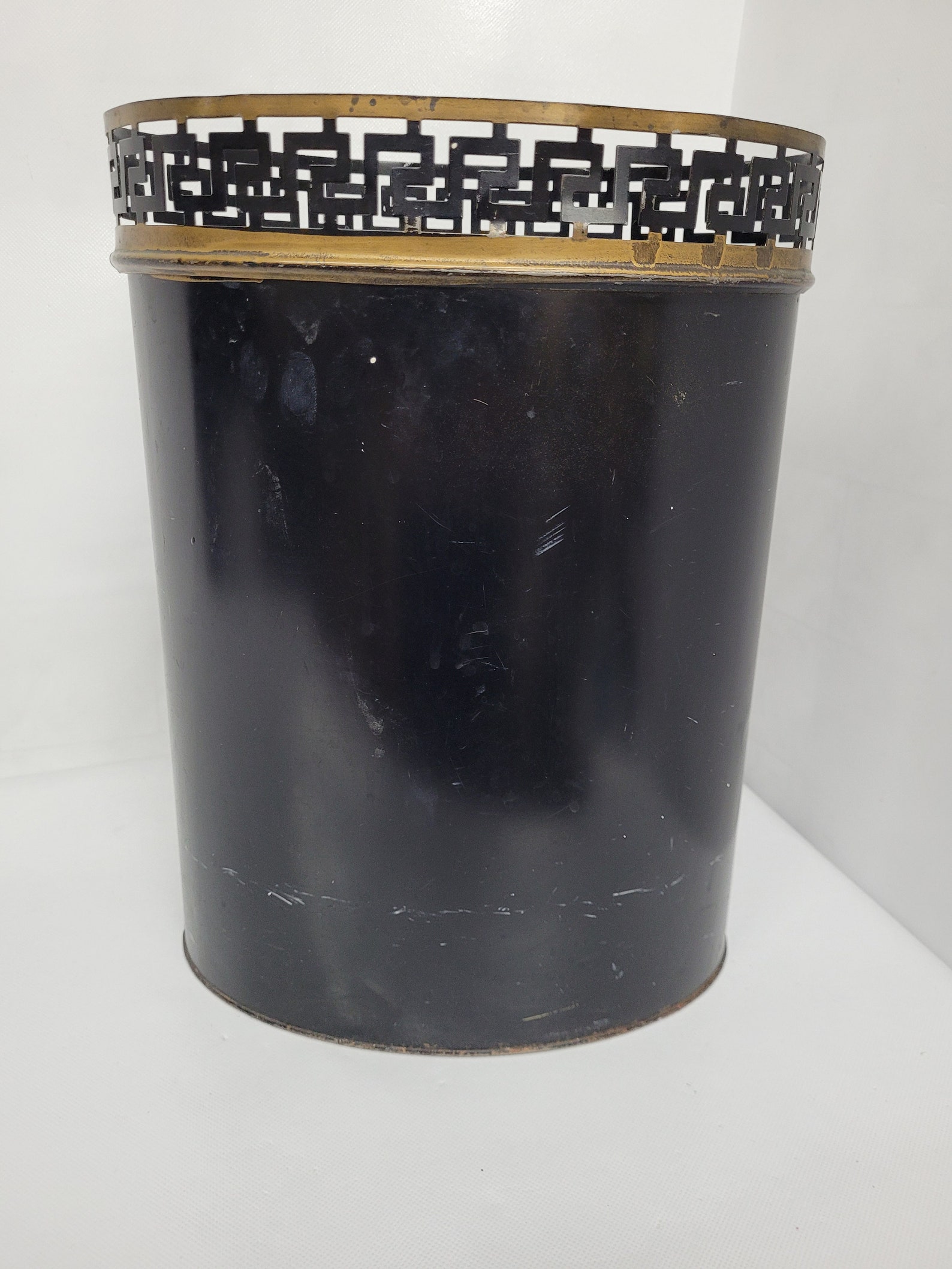 Vintage Metal Waste Basket Trash Can Vanity Bathroom - Etsy