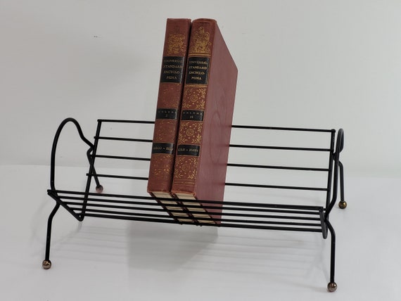 Vintage Mid Century Metal Book Holder, Free Standing Book Holder