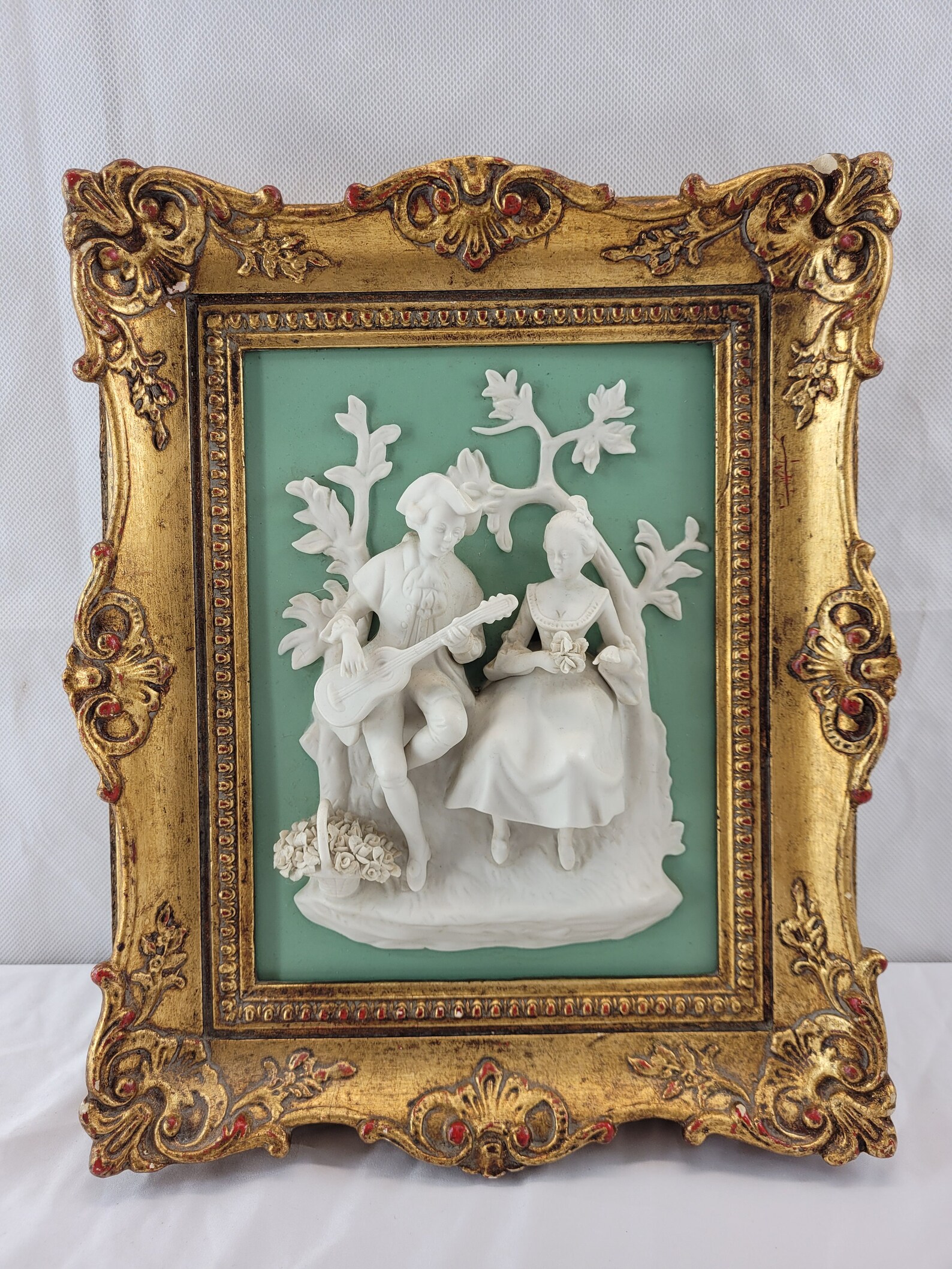 Vintage Pair Dresden Jasperware Bisque Porcelain Wall Plaques Etsy