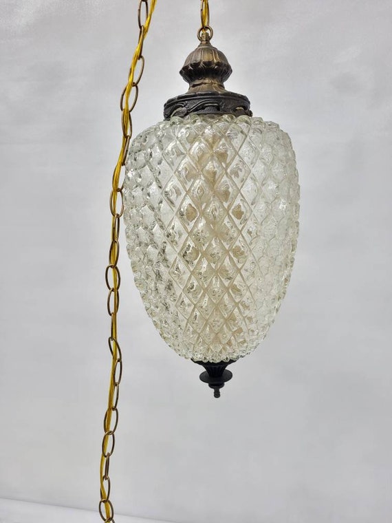 Vintage Pineapple Glass Nemo Hanging Lamp Pendant - Etsy