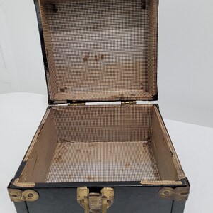 Caja de almacenamiento cuadrada de metal negro con forma de camión y maleta estilo art déco vintage imagen 3