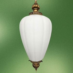 Vintage Hollywood Regency Swag Lamp Glass Globe BOHO Lighting Plug in Chic Style
