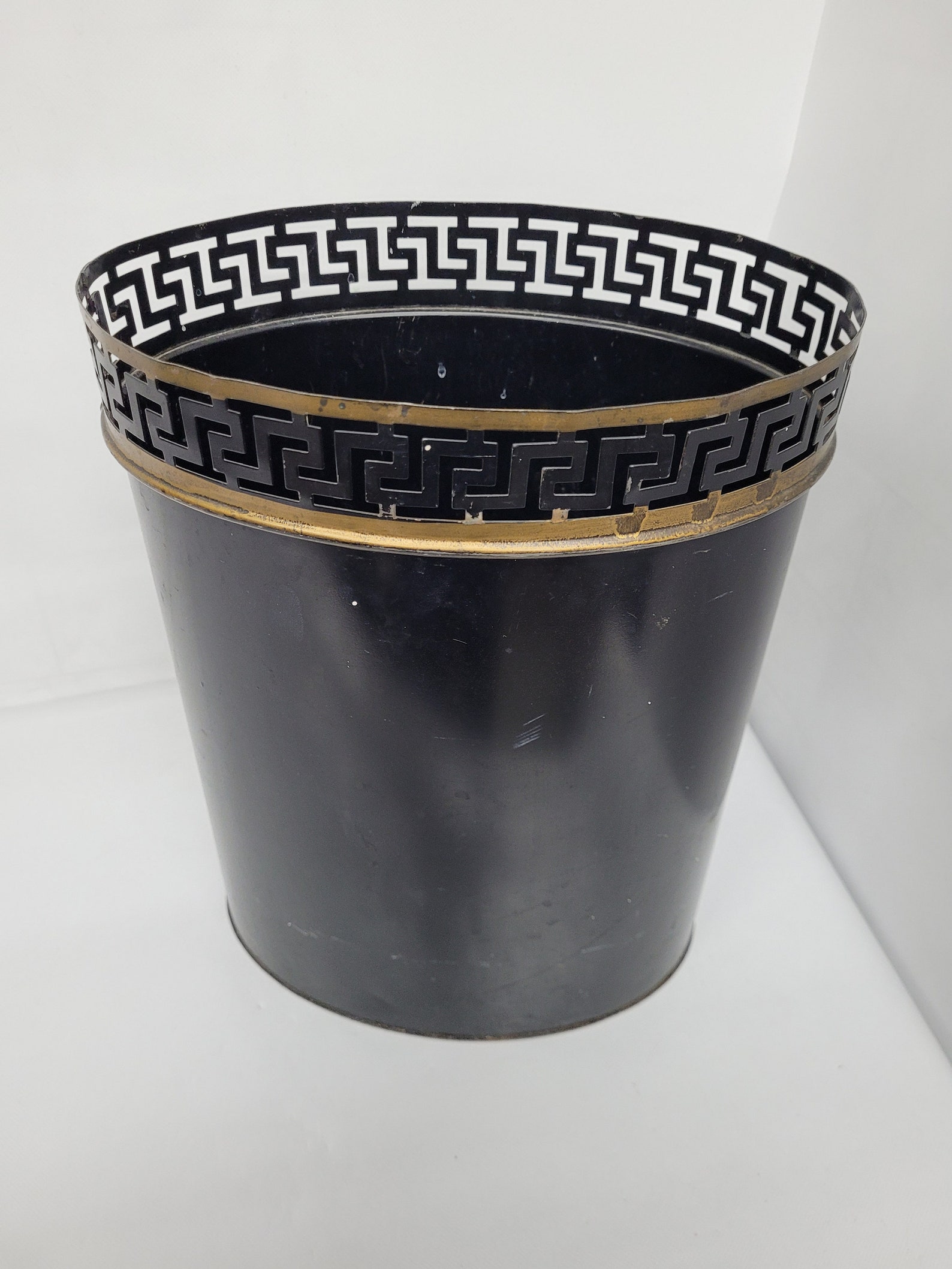 Vintage Metal Waste Basket Trash Can Vanity Bathroom - Etsy