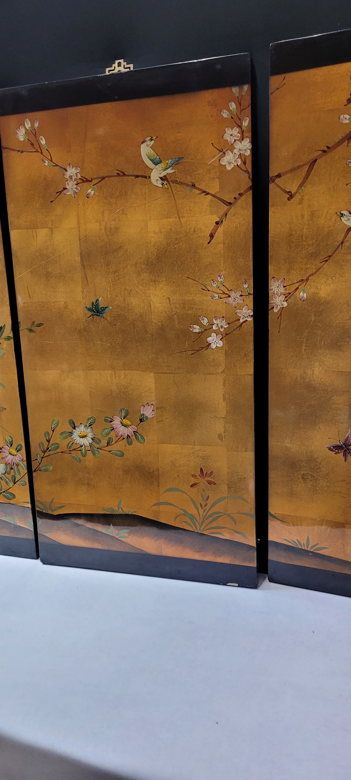 Rare 40s 50s Garden Japan Asian Far East Vintage Framed