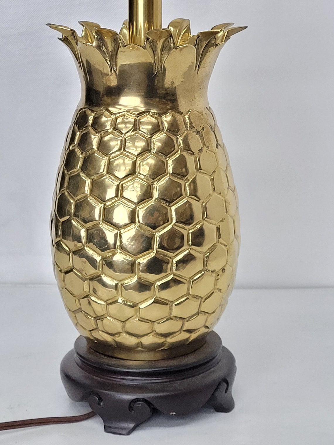 Vintage Brass Pineapple Lamp Gold Desk Accent or Table Etsy