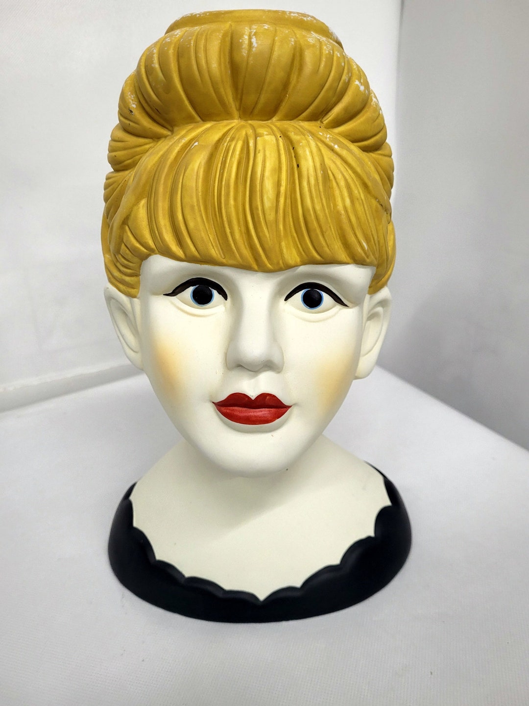 Nippon Head Vase Large Hand Painted Vintage Table Top Art Etsy