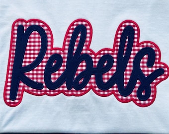 Mascot Rebels Appliqued Embroidered T-Shirt