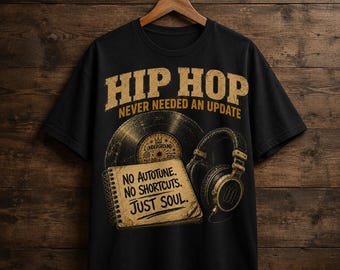 Hip Hop PNG, Diseño de camiseta de hip hop vintage, Rap de la vieja escuela PNG, Música boom bap PNG, Transferencia DTF, Diseño de sublimación, Descarga instantánea