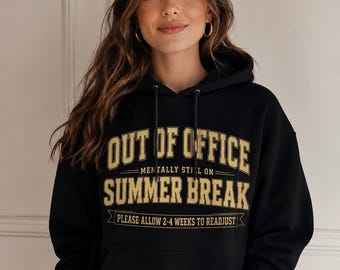 PNG de vacaciones de verano fuera de la oficina, PNG de regreso a clases, diseño divertido de camiseta para estudiantes, PNG de profesor, estilo retro universitario, sublimación DTF