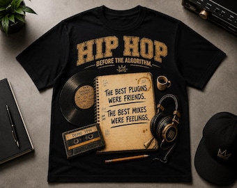 Hip Hop PNG, Hip Hop Old School PNG, Diseño de Camiseta Boom Bap, Productor Musical PNG, Gráfico de Rap Vintage, DJ PNG, Amante de la Música Retro, Hip Hop de los 90