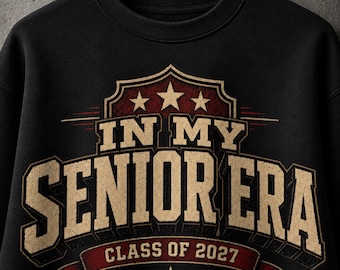 PNG de regreso a clases, PNG de mi último año de preparatoria, PNG de la clase de 2027, Diseño de último año 2027, PNG de camiseta escolar universitaria vintage, PNG de sublimación