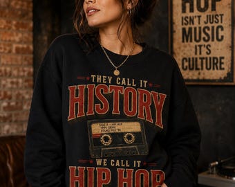 PNG de Hip Hop Vintage, Ellos lo llaman historia, nosotros lo llamamos Hip Hop, PNG listo para DTF, Descarga digital de rap de la vieja escuela, Diseño de camiseta de casete de los 90, Sub