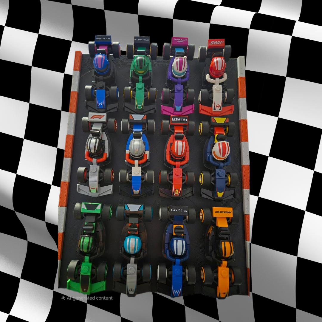 Présentoir mural pour voitures de Formule 1 LEGO - Présentez 12 mini-voitures avec style