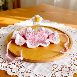 Cappello da gatto, costume floreale regolabile, accessori per animali domestici, regalo per gli amanti dei gatti pink