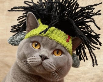 Copricapo mostruoso per gatti e cani di piccola taglia, costume spettrale per Halloween
