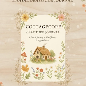Cottagecore Gratitude Journal | Digital Fillable Pocket Journal | Woodland Animals | Daily Gratitude Journal | Cute Self-Care Journal