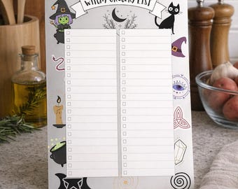 Witch Themed Grocery List Printable | Cute Shopping Checklist | Kitchen Witchery & Spell Supplies Organizer | Instant Download