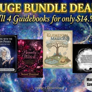Magickal Guidebook Bundle | Moon Phases, Elemental Magick, Protection & Beauty Witch | Digital Grimoire Set