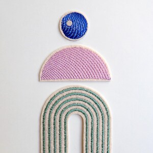 Geometrisches Bügelpatch-Set aus 3 Teilen – kreative Aufnäher für Kleidung & Accessoires