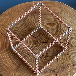 Hexahedron (Cube) – 1/8 Sacred Cubit | Copper Sacred Geometry | Earth Element | Healing & Energy Tool