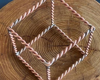 Hexahedron (Cube) – 1/8 Sacred Cubit | Copper Sacred Geometry | Earth Element | Healing & Energy Tool