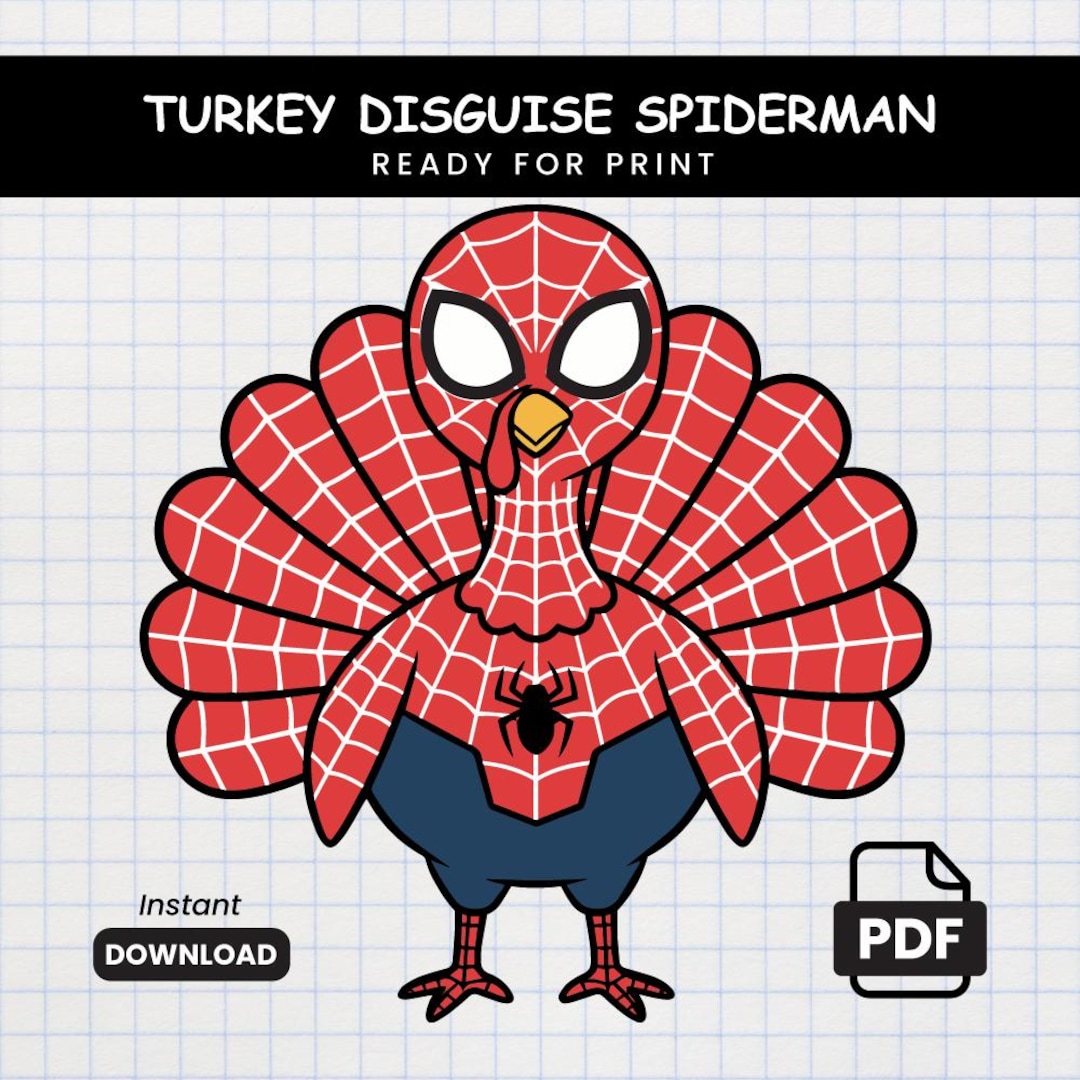 Spiderman Turkey Disguise Printable Spider-man Superhero Hide a Turkey ...