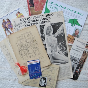 Lot d'artisanat vintage, pages 50 et plus, kit éphémère à faire soi-même, cadeau en papier vintage, kit de fournitures pour journal indésirable, scrapbooking, techniques mixtes, livre ancien des années 50 et 90