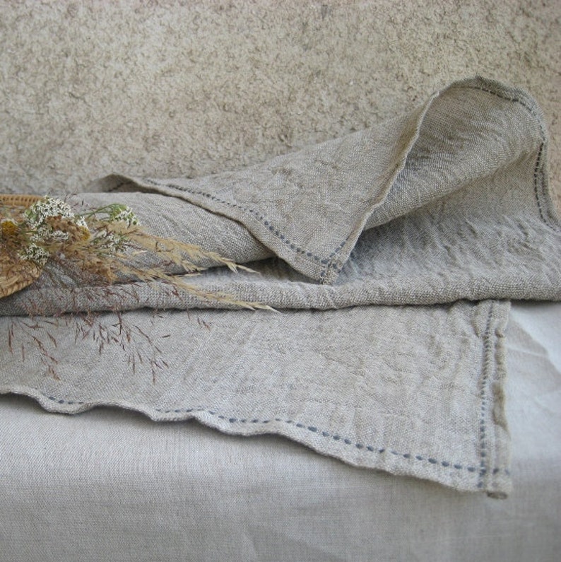 Gray Linen Tablecloth Burlap, Natural Linen Flax Cloth, Washed Wrinkled Table Cloth, Wedding