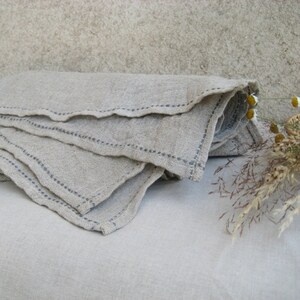 Gray Linen Tablecloth Burlap, Natural linen Flax Cloth, Washed Wrinkled Table cloth, Wedding Rustic Vintage look Country Home Living 41&quot;x33&quot;